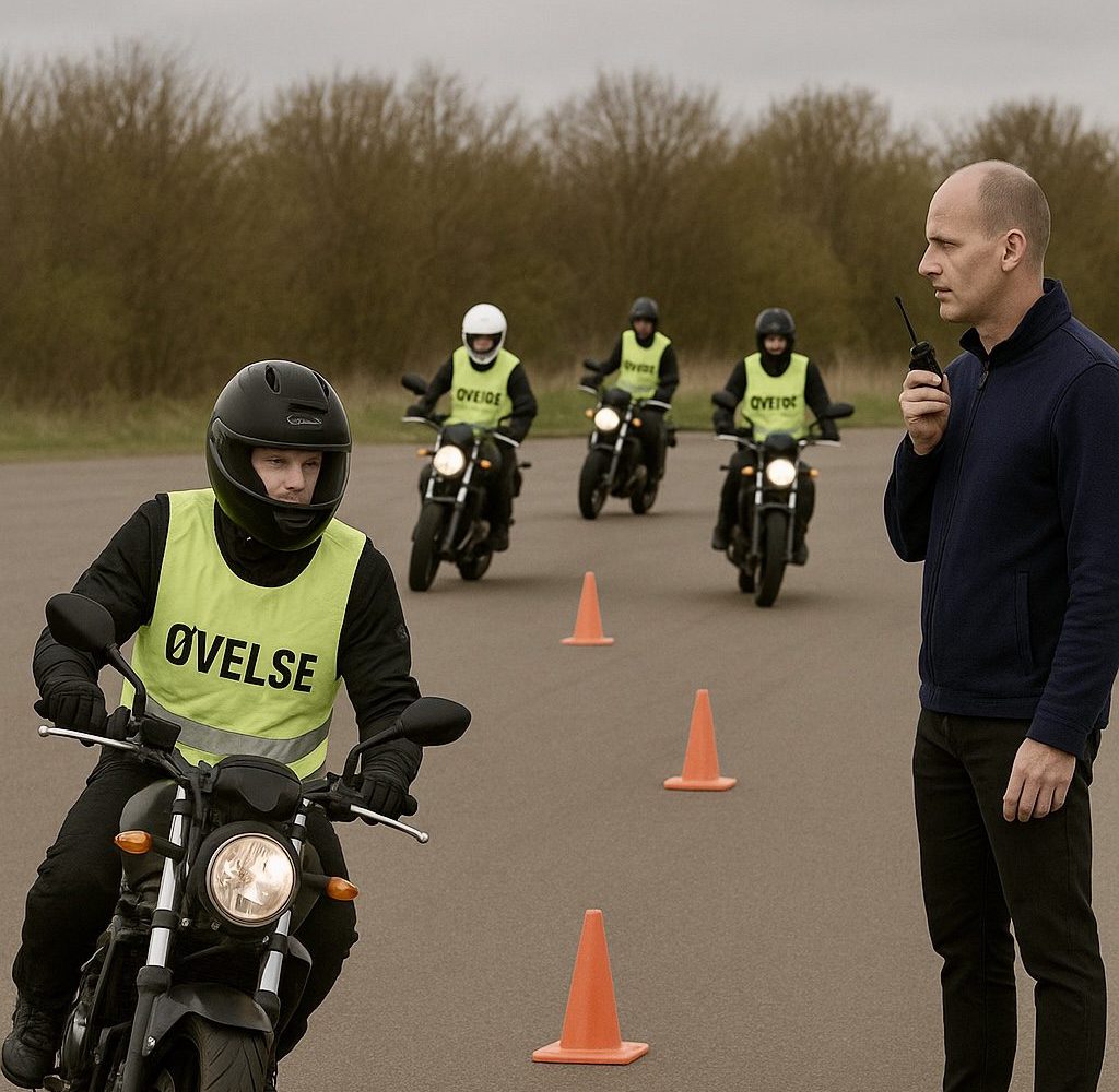 Motorcykel på manøvrebane